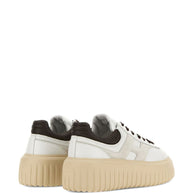 HOGAN PRE H-Stripes Leather Sneakers - Brown