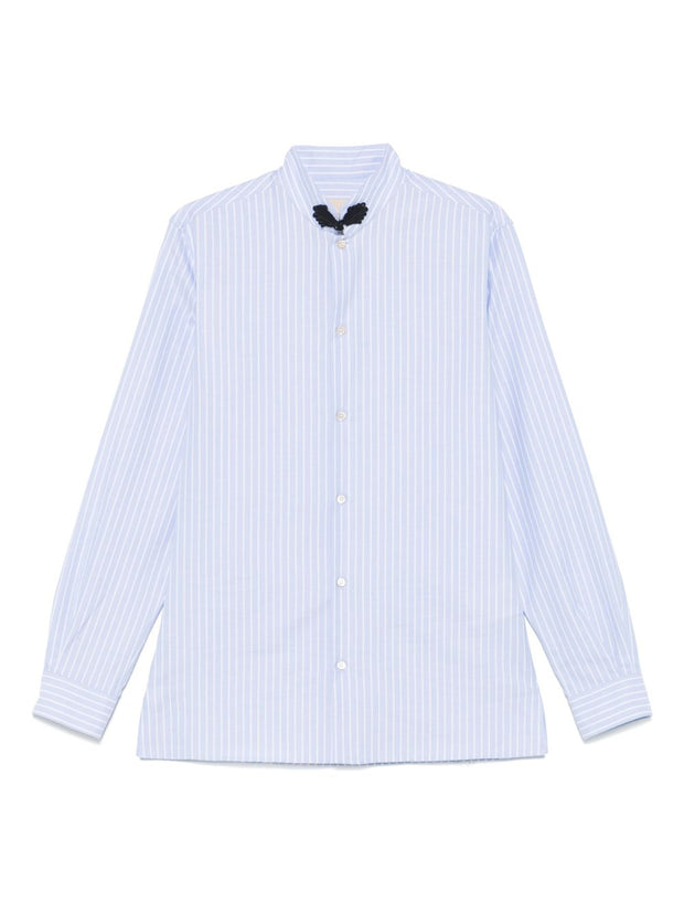 Valentino Striped Cotton Shirt - Clear Blue