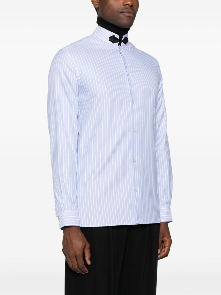 Valentino Striped Cotton Shirt - Clear Blue