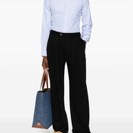 Valentino Striped Cotton Shirt - Clear Blue