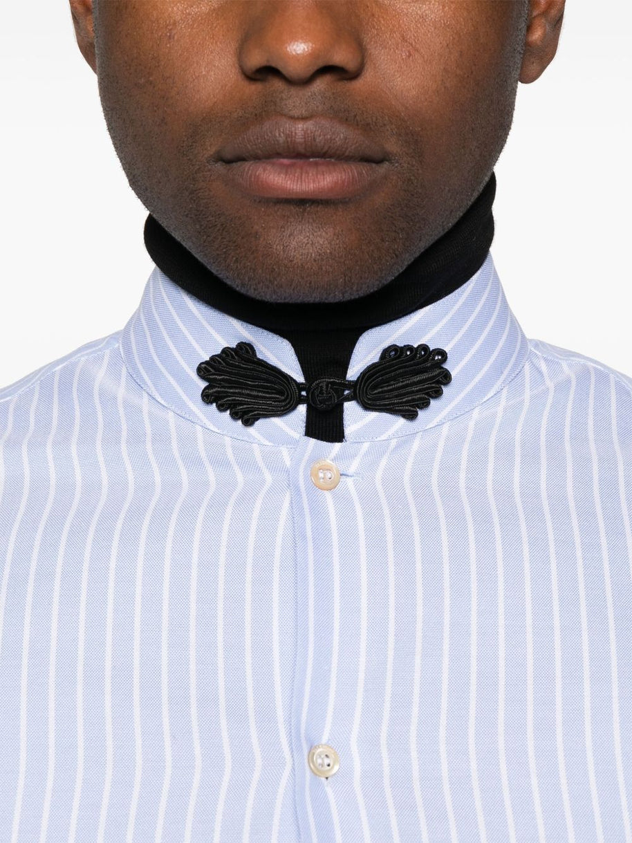 Valentino Striped Cotton Shirt - Clear Blue