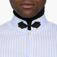 Valentino Striped Cotton Shirt - Clear Blue