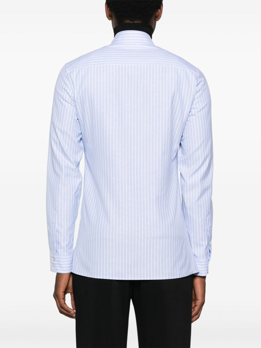 Valentino Striped Cotton Shirt - Clear Blue