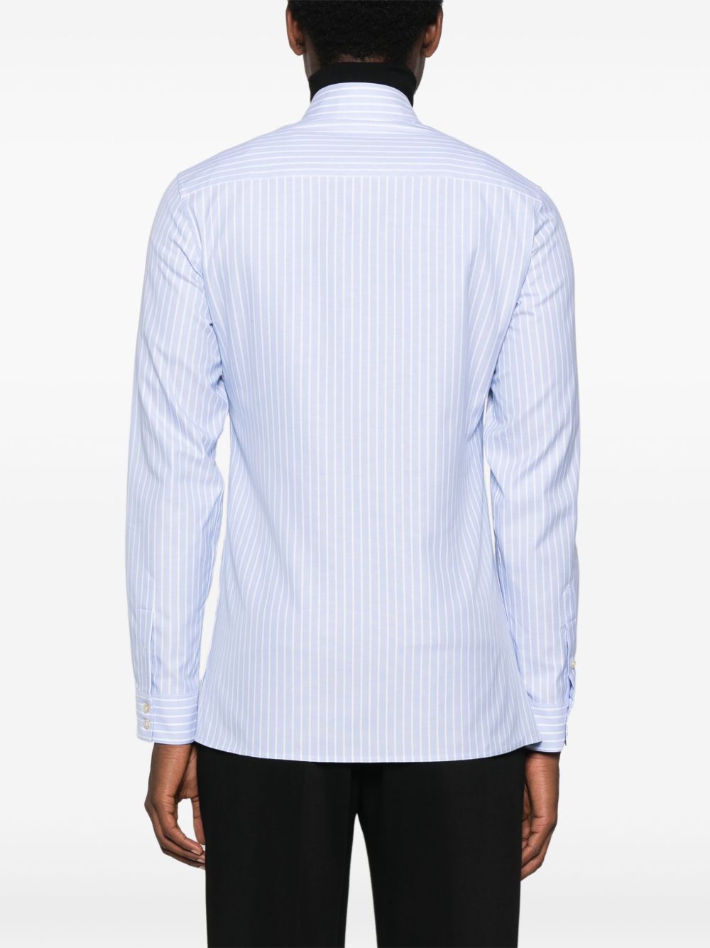 Valentino Striped Cotton Shirt - Clear Blue
