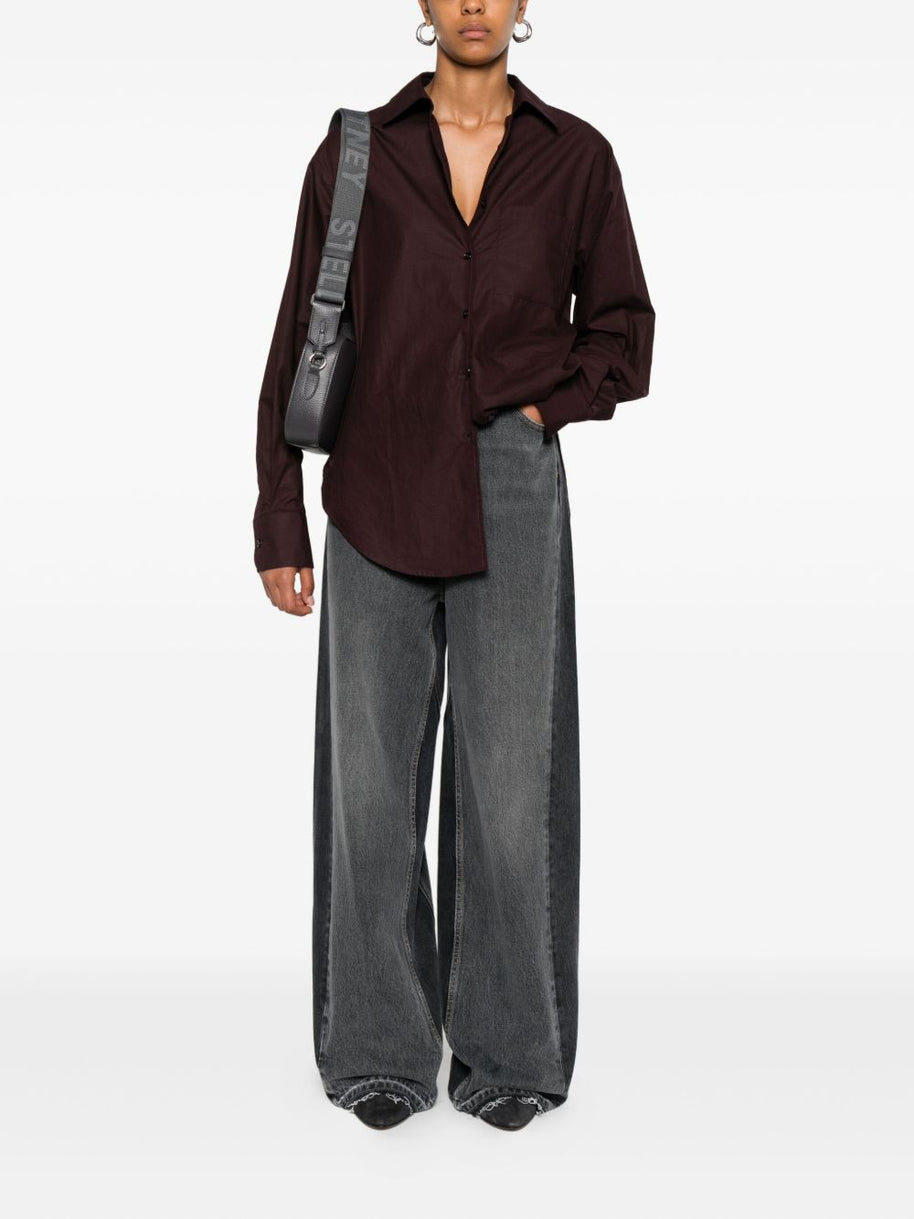 Stella McCartney Cotton Blend Wide-leg Jeans Black
