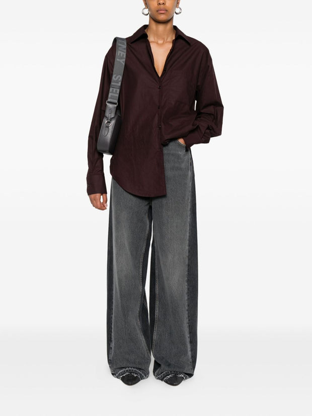 Stella McCartney Cotton Blend Wide-leg Jeans Black