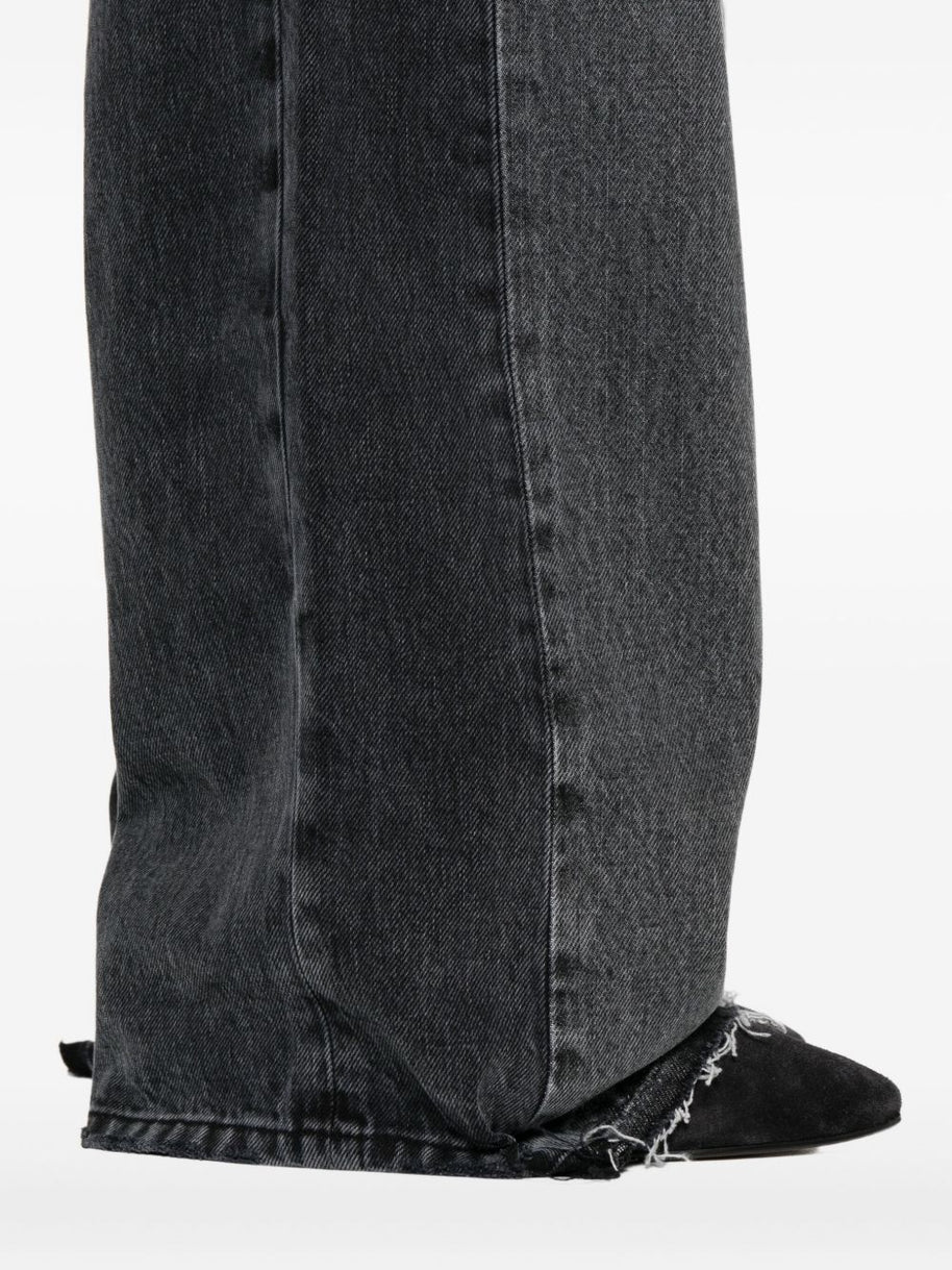 Stella McCartney Cotton Blend Wide-leg Jeans Black