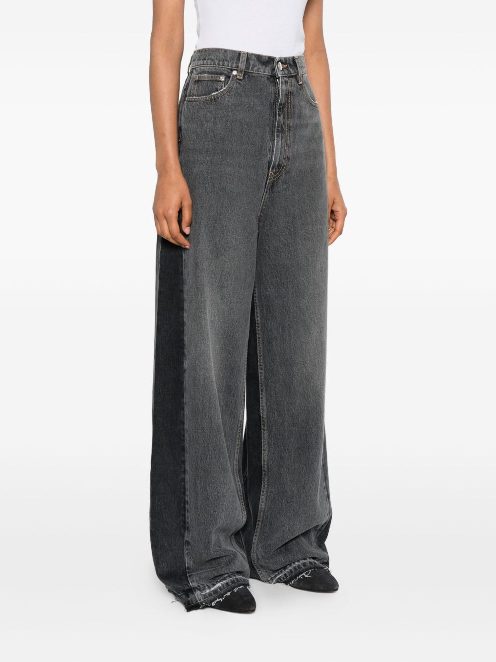 Stella McCartney Cotton Blend Wide-leg Jeans Black