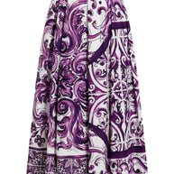 Dolce & Gabbana Maiolica Midi Skirt Purple