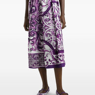Dolce & Gabbana Maiolica Midi Skirt Purple