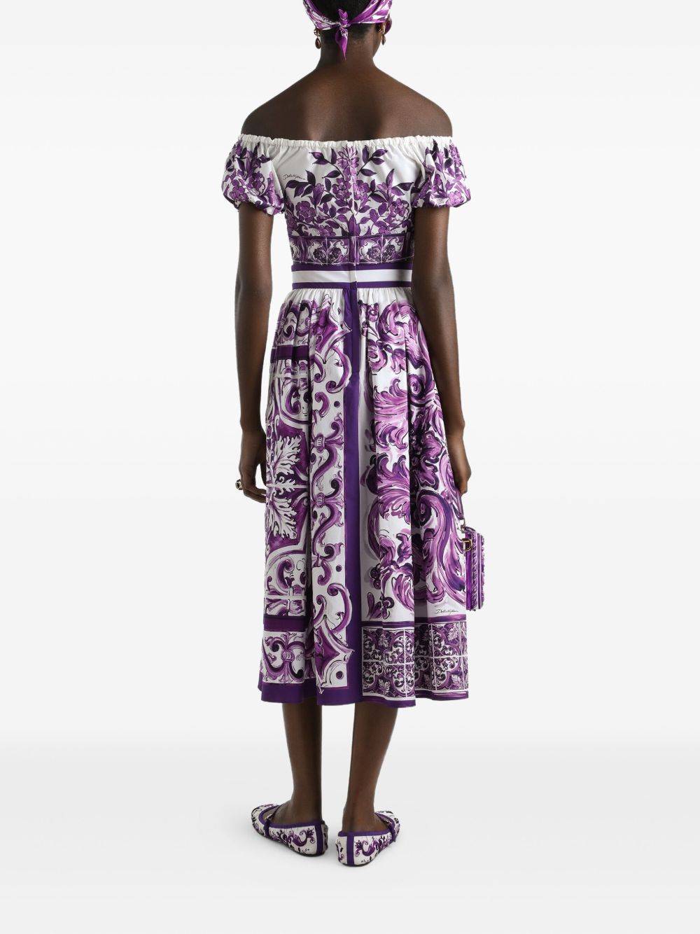 Dolce & Gabbana Maiolica Midi Skirt Purple