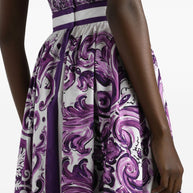 Dolce & Gabbana Maiolica Midi Skirt Purple