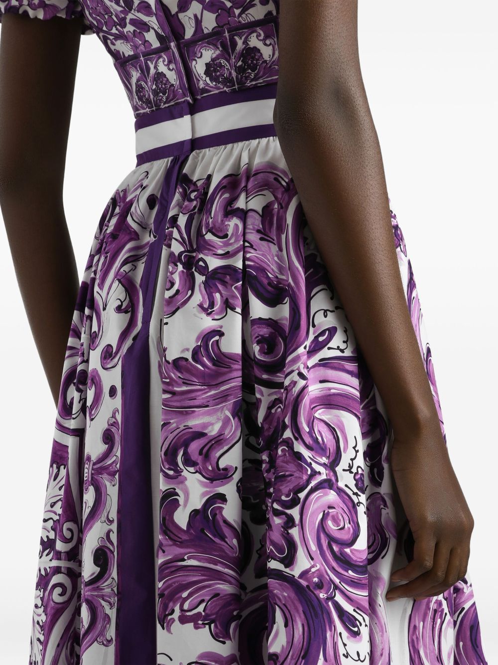 Dolce & Gabbana Maiolica Midi Skirt Purple