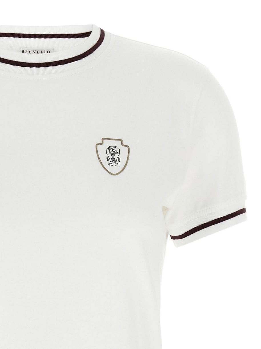 Brunello Cucinelli Logo Cotton T-shirt - White