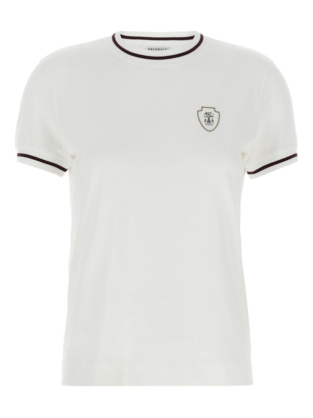 Brunello Cucinelli Logo Cotton T-shirt - White
