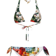 Dolce & Gabbana Flower Print Bikini Set - White