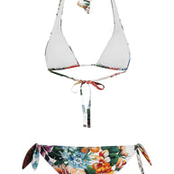 Dolce & Gabbana Flower Print Bikini Set - White