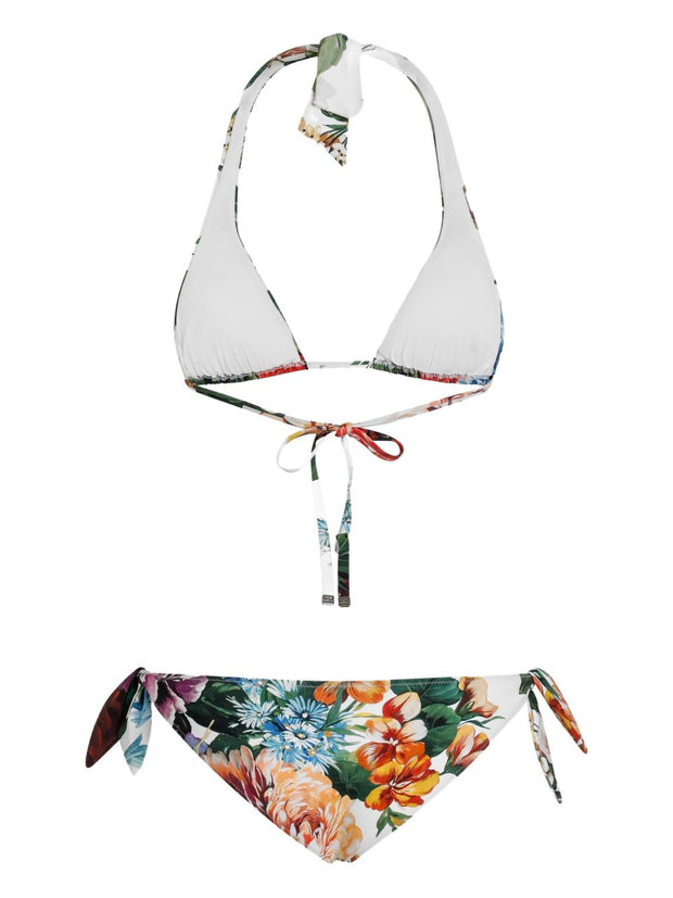 Dolce & Gabbana Flower Print Bikini Set - White