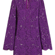 Dolce & Gabbana Lace Mini Dress - Purple