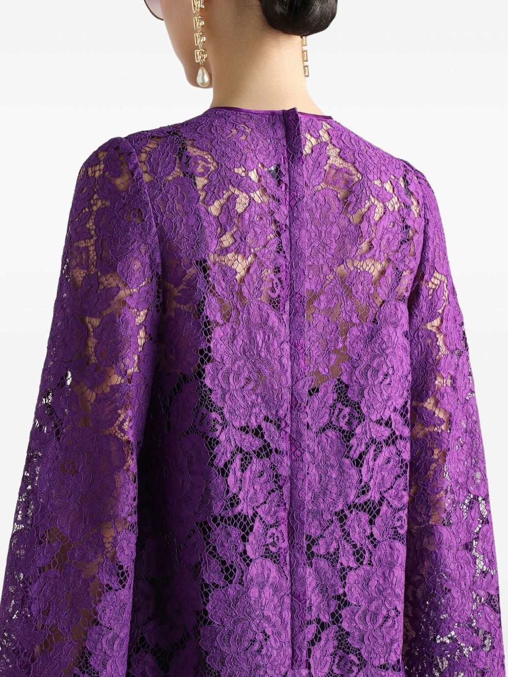Dolce & Gabbana Bell Sleeves Lace Mini Dress