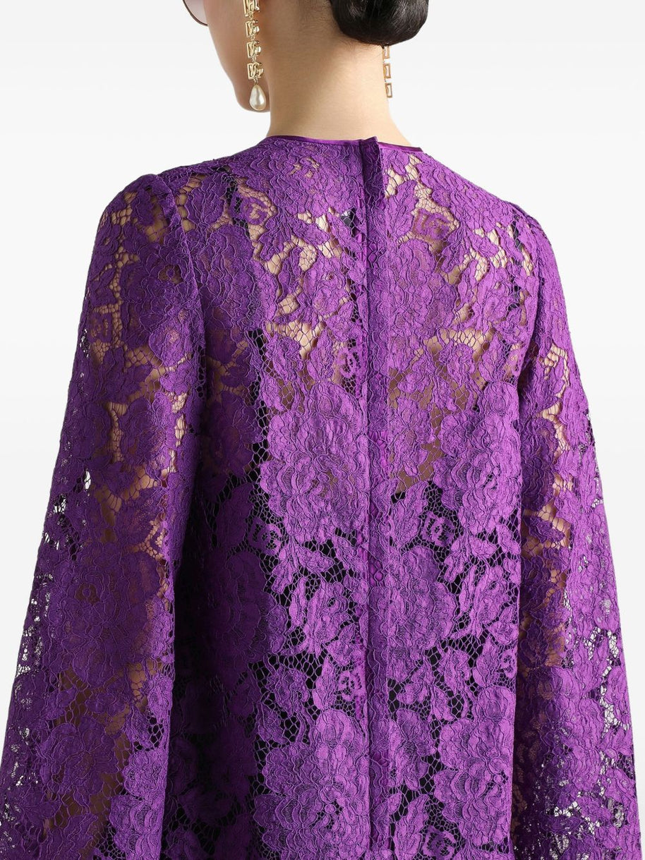 Dolce & Gabbana Lace Mini Dress - Purple