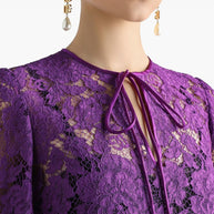 Dolce & Gabbana Lace Mini Dress - Purple