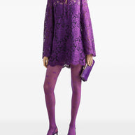 Dolce & Gabbana Lace Mini Dress - Purple