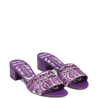 Dolce & Gabbana Maiolica Print Sandals Purple