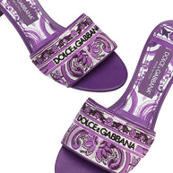 Dolce & Gabbana Maiolica Print Sandals Purple