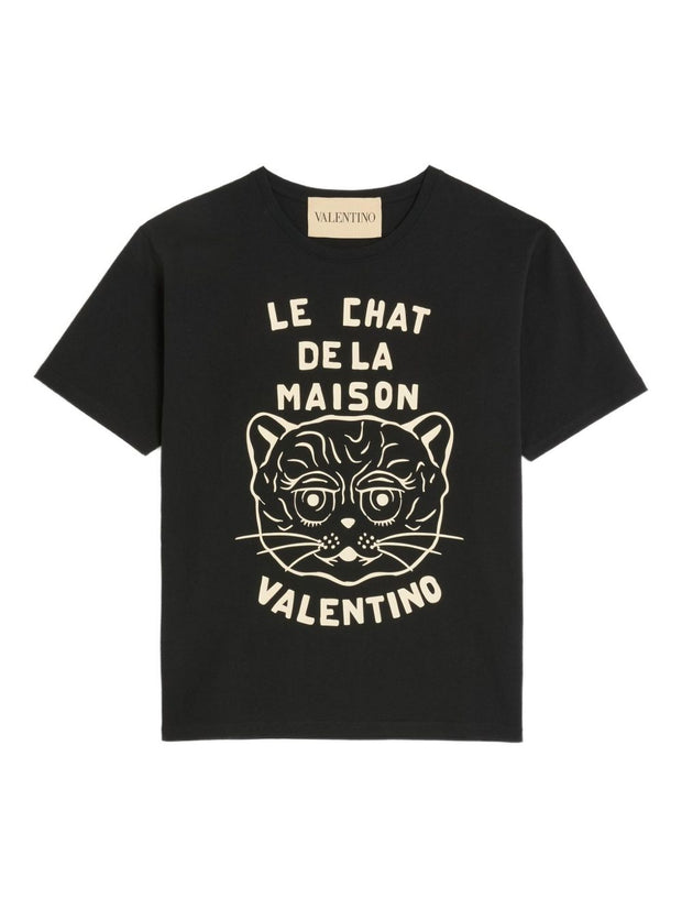 Valentino Le Chat De La Maison Cotton T-shirt - Black