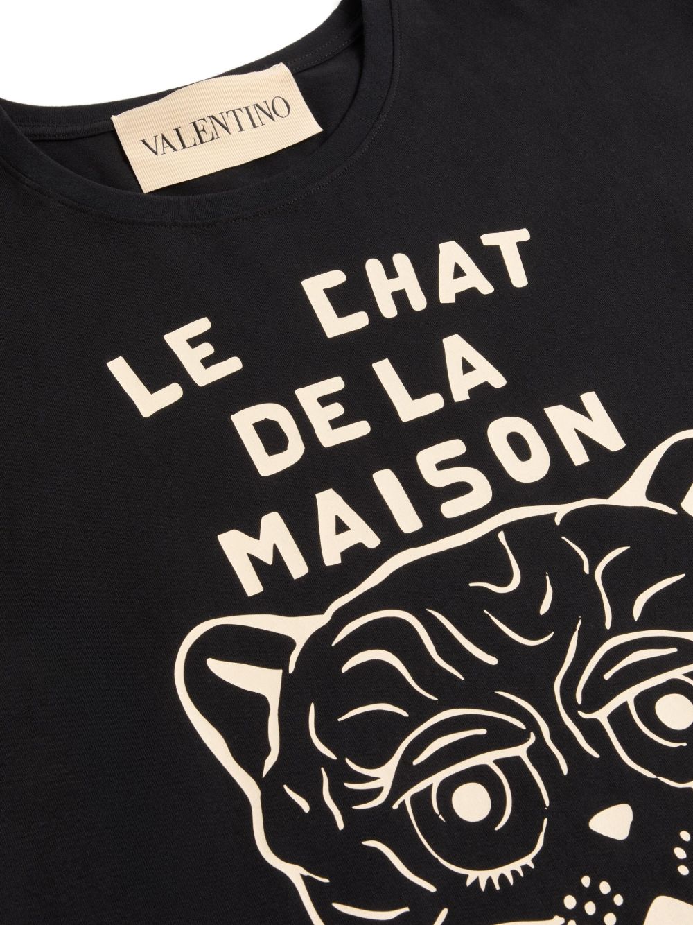 Valentino Le Chat De La Maison Cotton T-shirt - Black