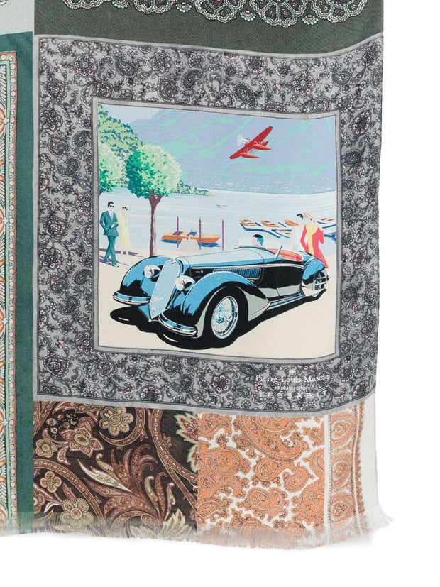 Pierre Louis Mascia Silk Printed Scarf - Grey