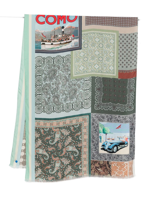 Pierre Louis Mascia Silk Printed Scarf - Grey