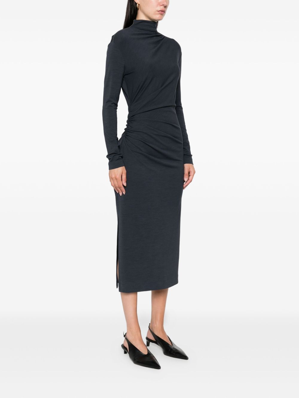 Brunello Cucinelli Wool Blend Midi Dress - Blue