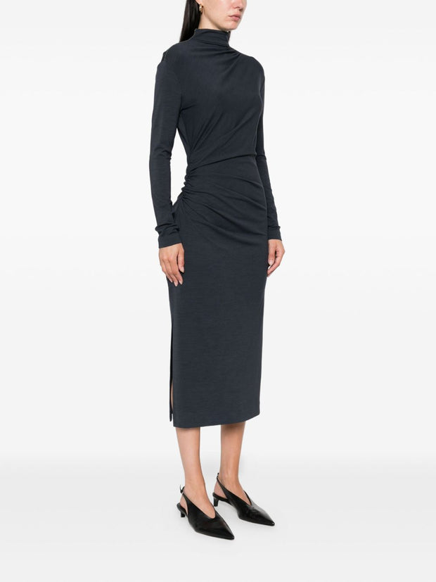 Brunello Cucinelli Wool Blend Midi Dress - Blue
