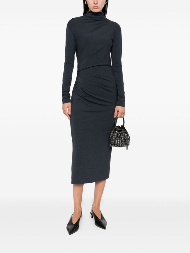 Brunello Cucinelli Wool Blend Midi Dress - Blue