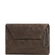 Brunello Cucinelli Suede Envelope Clutch Bag