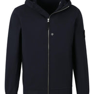 Stone Island Logo Cotton Zipped Hoodie - Blue