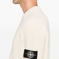 Stone Island Logo Cotton Sweater - Ivory