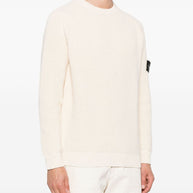 Stone Island Logo Cotton Sweater - Ivory