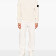 Stone Island Logo Cotton Sweater - Ivory