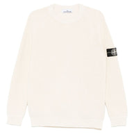 Stone Island Logo Cotton Sweater - Ivory