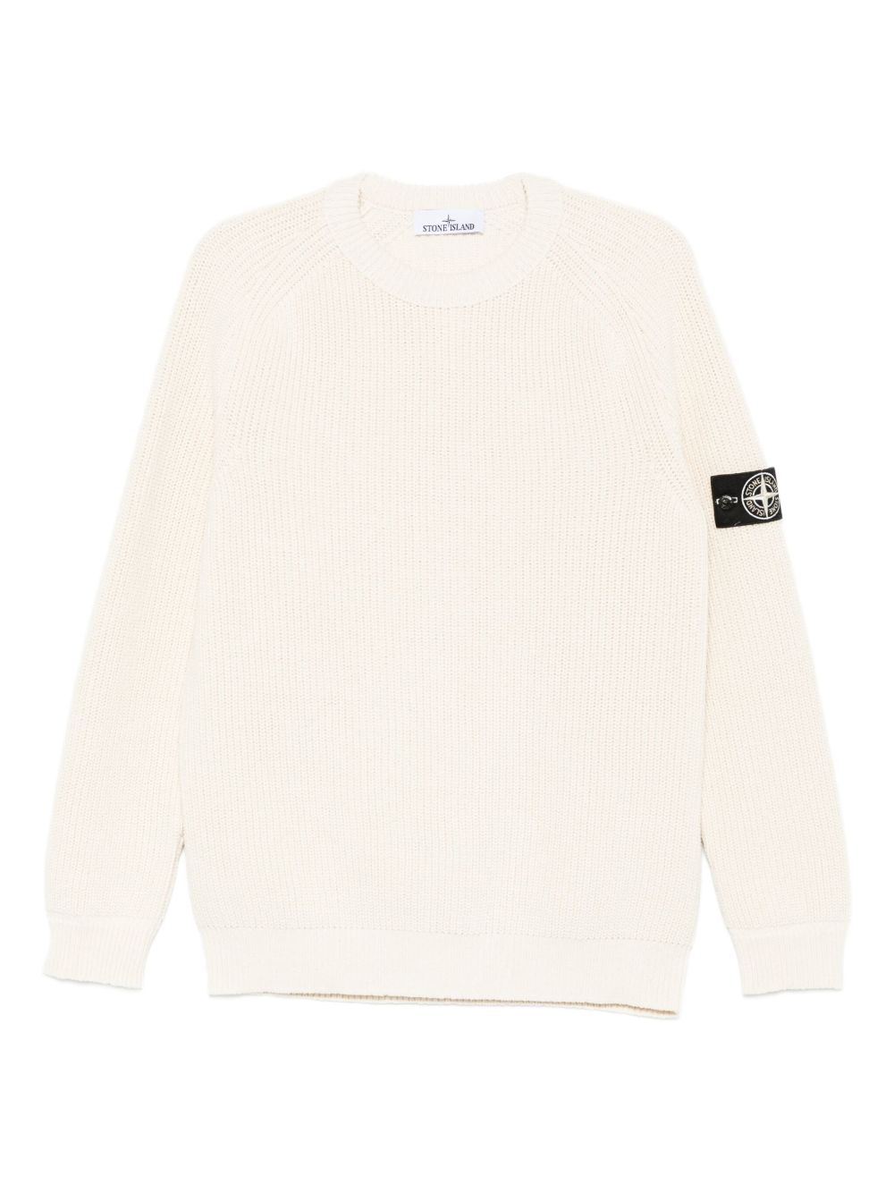 Stone Island Logo Cotton Sweater - Ivory