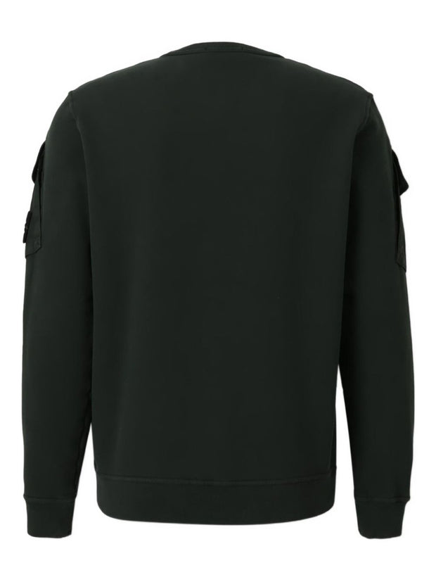 Stone Island Logo Cotton Crewneck Sweatshirt