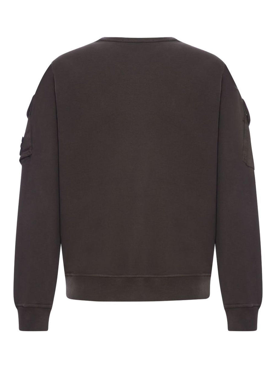 Stone Island Logo Cotton Crewneck Sweatshirt - Grey