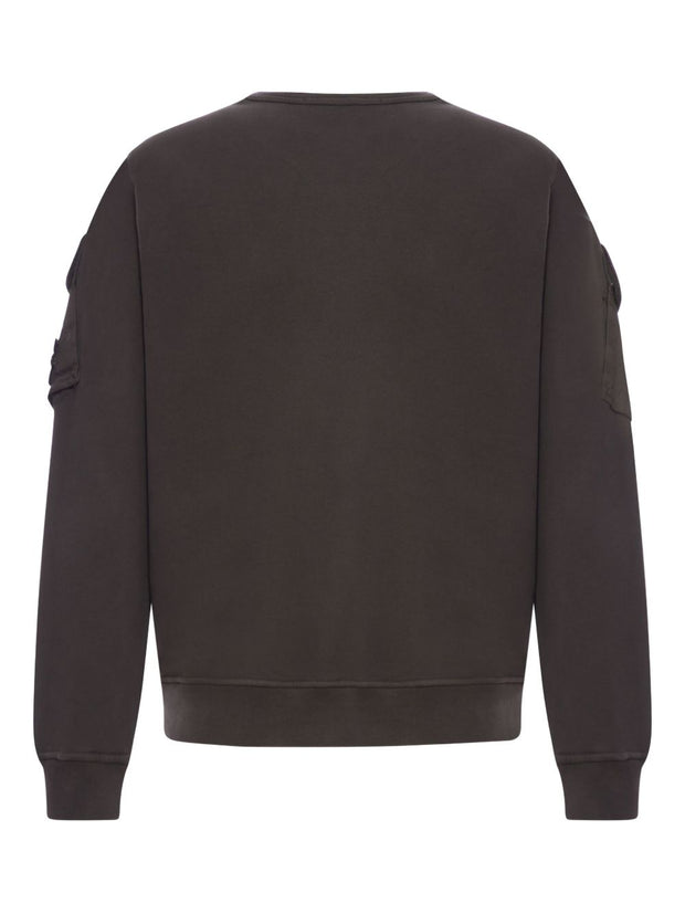 Stone Island Logo Cotton Crewneck Sweatshirt - Grey