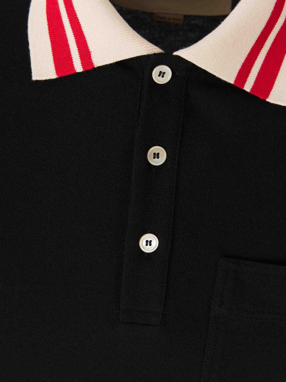 Valentino VLogo Signature Cotton Polo Shirt - Black