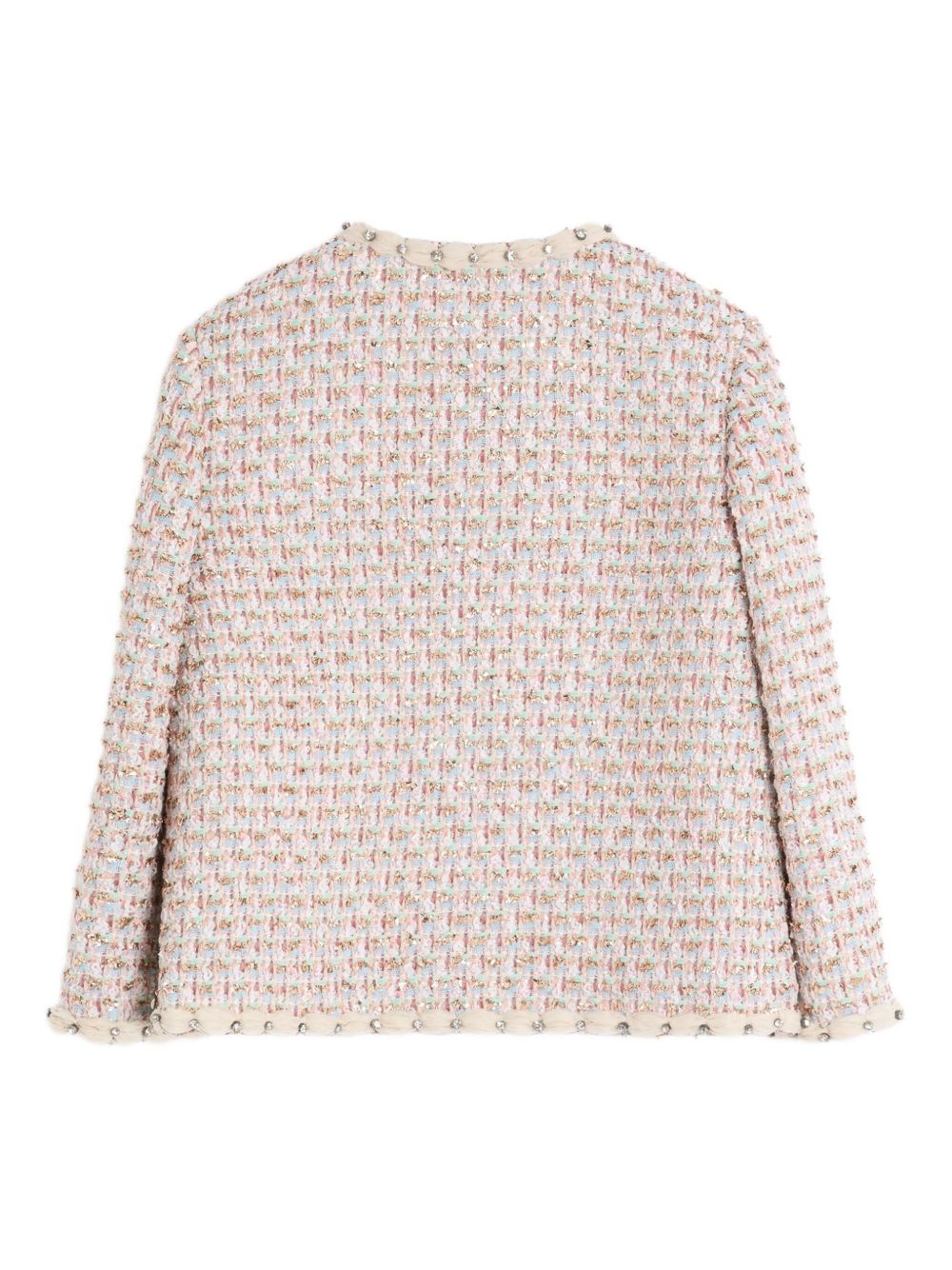 Valentino Embroidered Ribbon Tweed Short Jacket