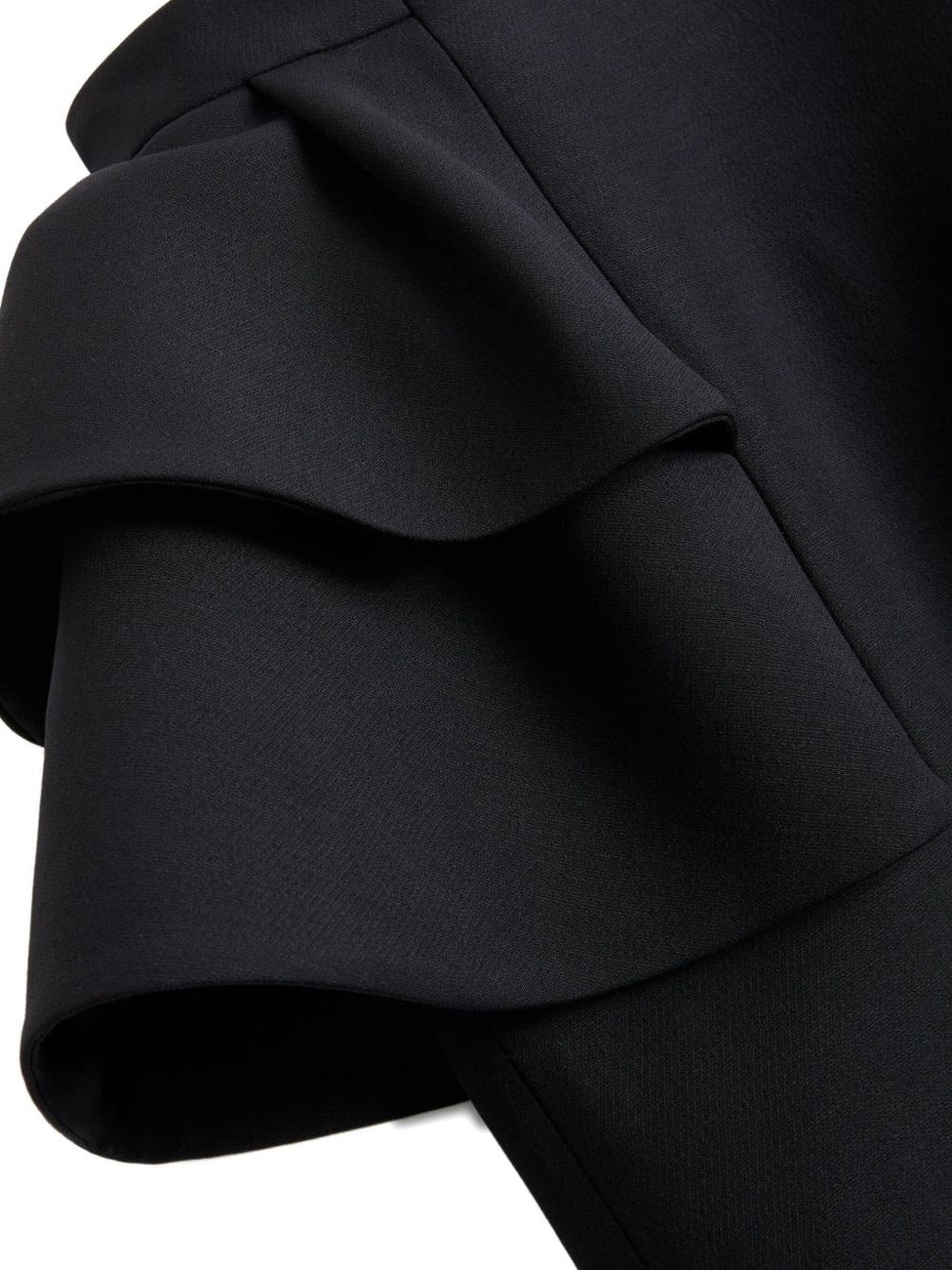 Valentino Wool And Silk Midi Skirt - Black