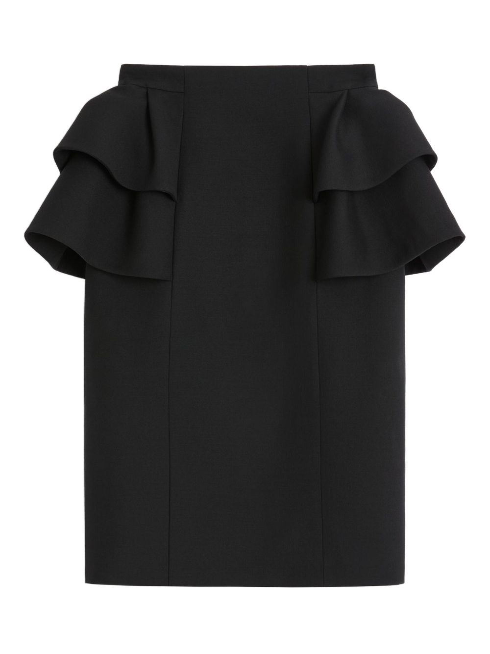 Valentino Wool And Silk Midi Skirt - Black